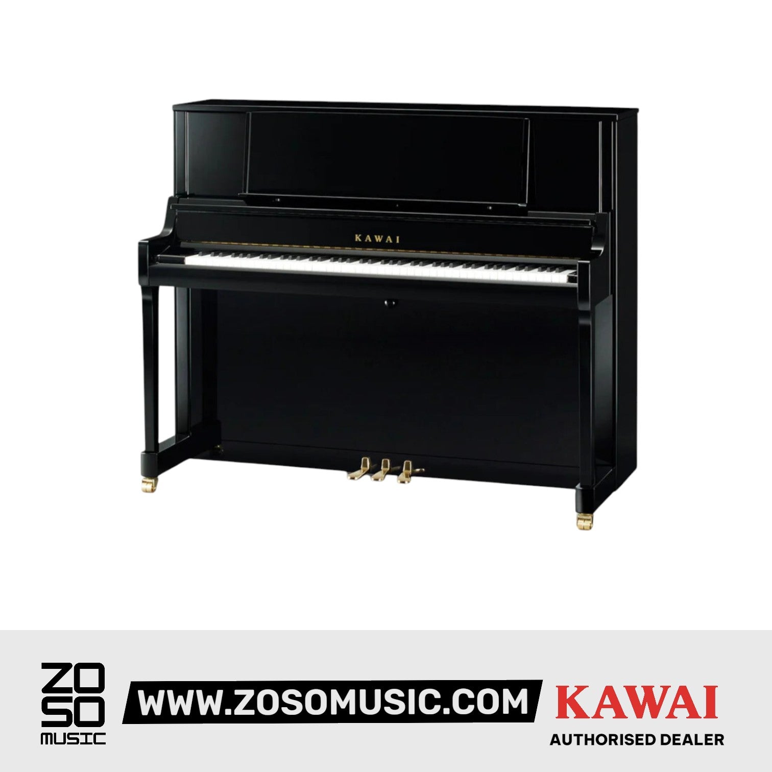 Kawai K400 [Made In Japan] AURES2 Hybrid Upright Piano (Height: 122 cm) - Ebony Polish |  KAWAI |  PIANO-UPRIGHT |  Zoso Music