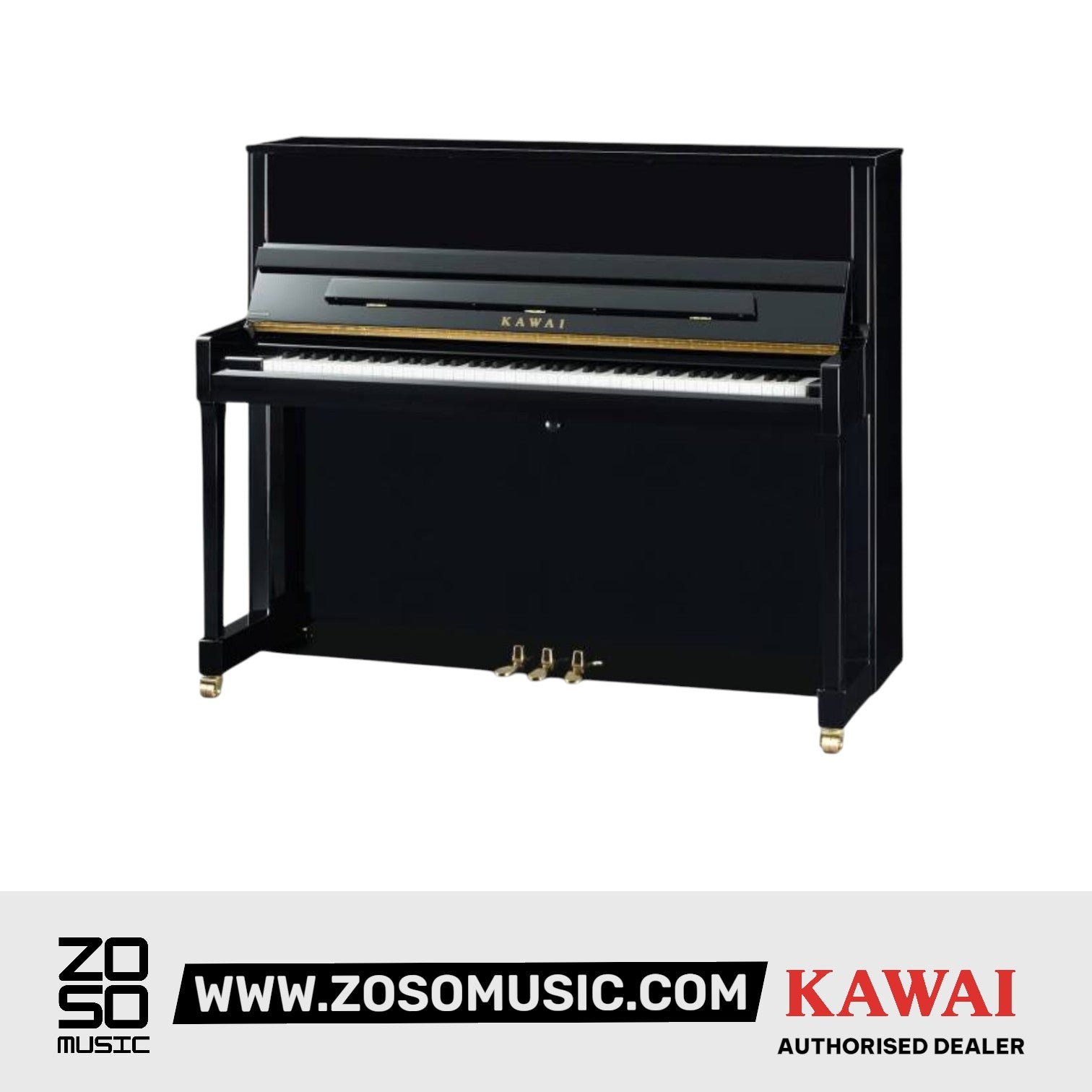 Kawai K-300 (Made in Indonesia) Professional Acoustic Upright Piano (Height: 122 cm) - Ebony Polish |  KAWAI |  PIANO-ACOUSTIC |  Zoso Music