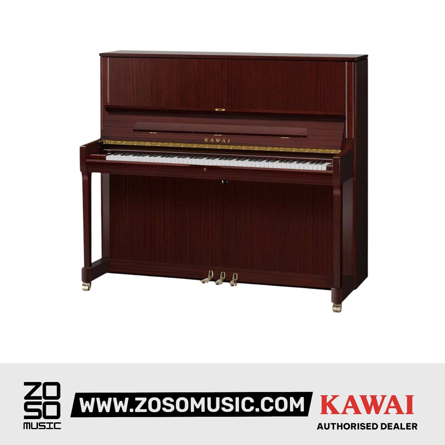 Kawai K-500 [Made In Japan] Professional Acoustic Upright Piano (Height: 130 cm) - Sapele Mahogany Polish |  KAWAI |  PIANO-ACOUSTIC |  Zoso Music