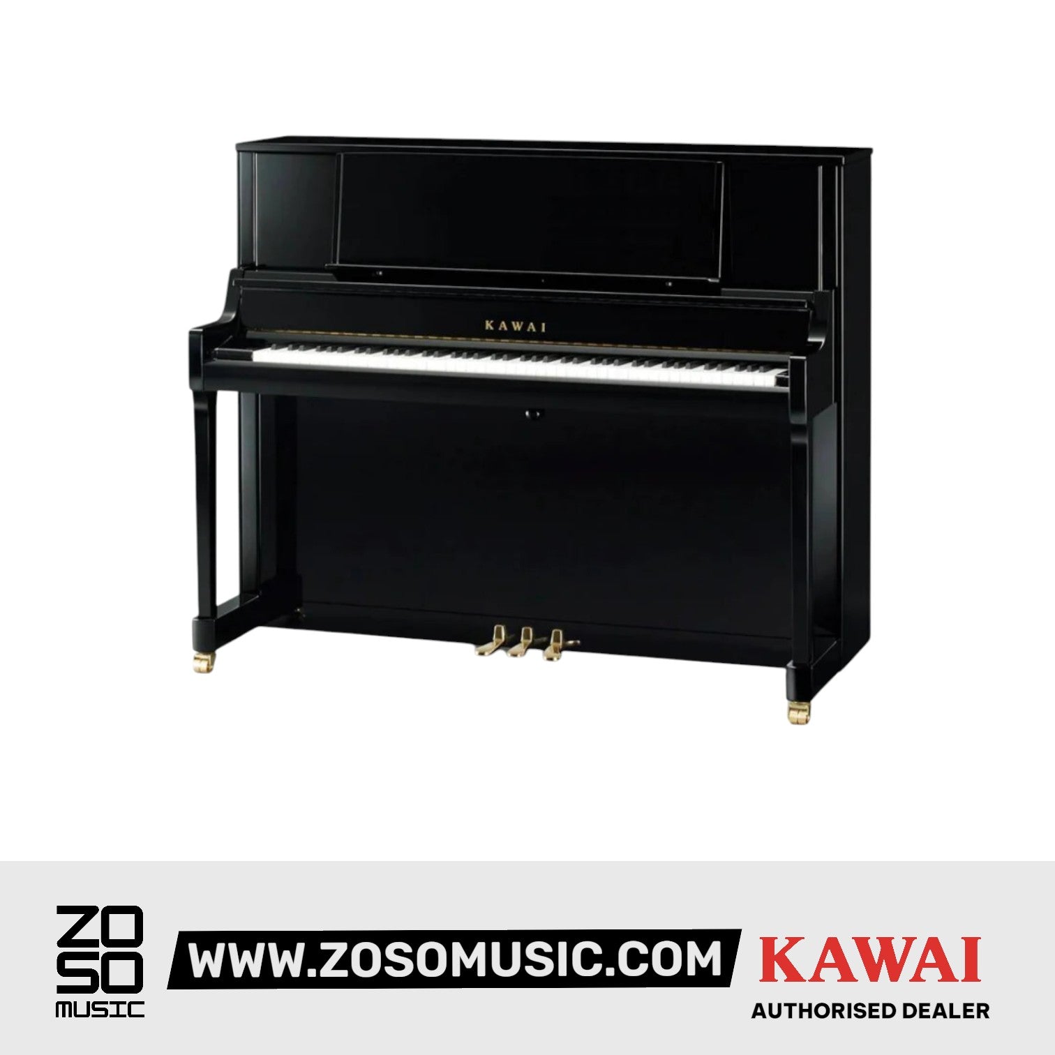 Kawai K-400 [Made In Japan] Professional Acoustic Upright Piano (Height: 122 cm) - Ebony Polish |  KAWAI |  PIANO-ACOUSTIC |  Zoso Music