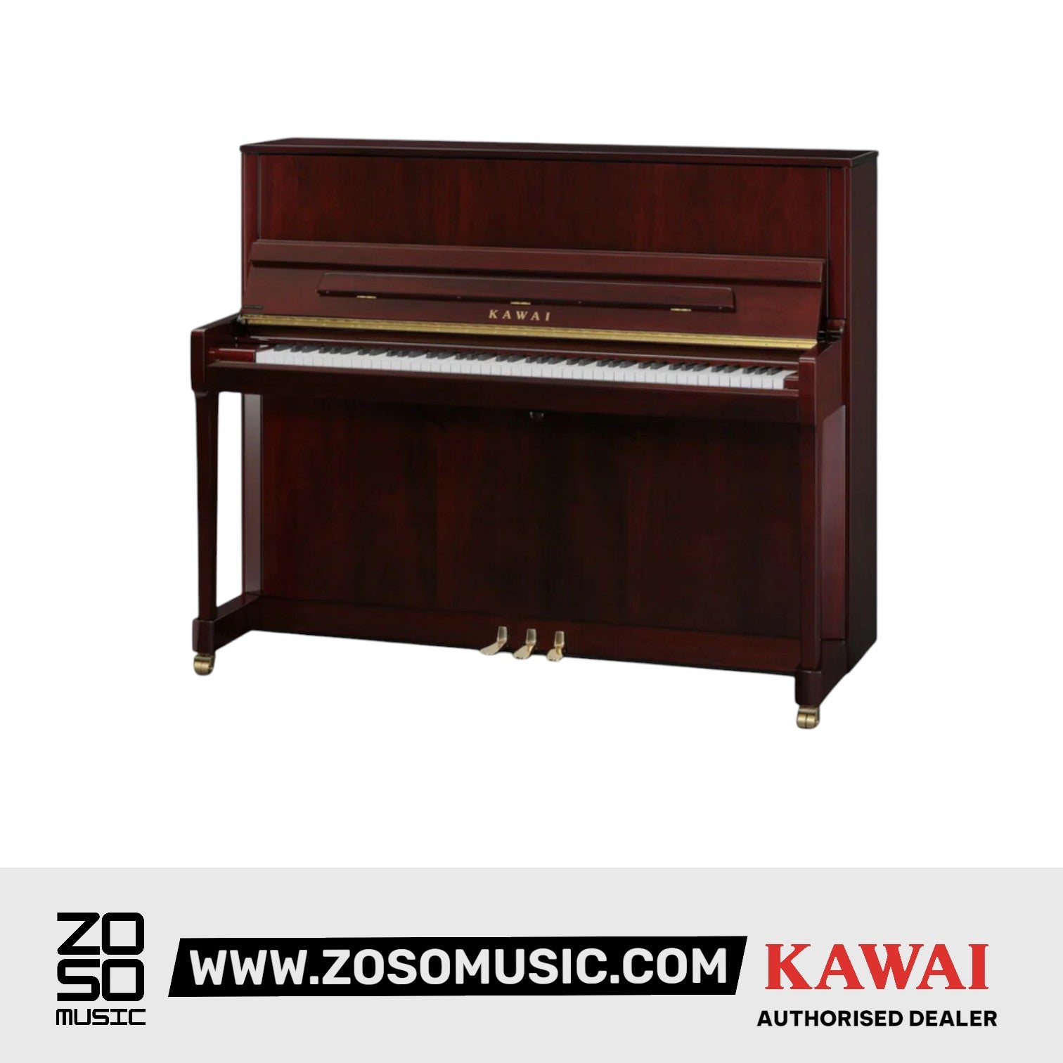 Kawai K-300 [Made In Japan] Professional Acoustic Upright Piano (Height: 122 cm) - Mahogany Polish |  KAWAI |  PIANO-ACOUSTIC |  Zoso Music