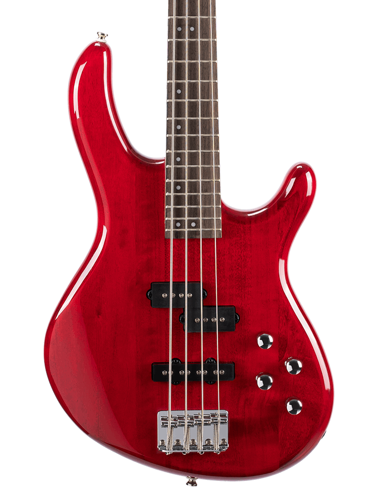 Cort Action Plus 4-String Electric Bass Guitar With Bag Trans Red | CORT , Zoso Music