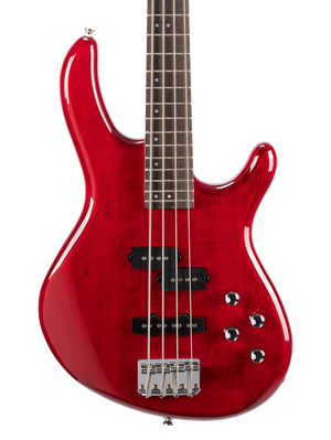 Cort Action Plus 4-String Electric Bass Guitar With Bag Trans Red | CORT , Zoso Music