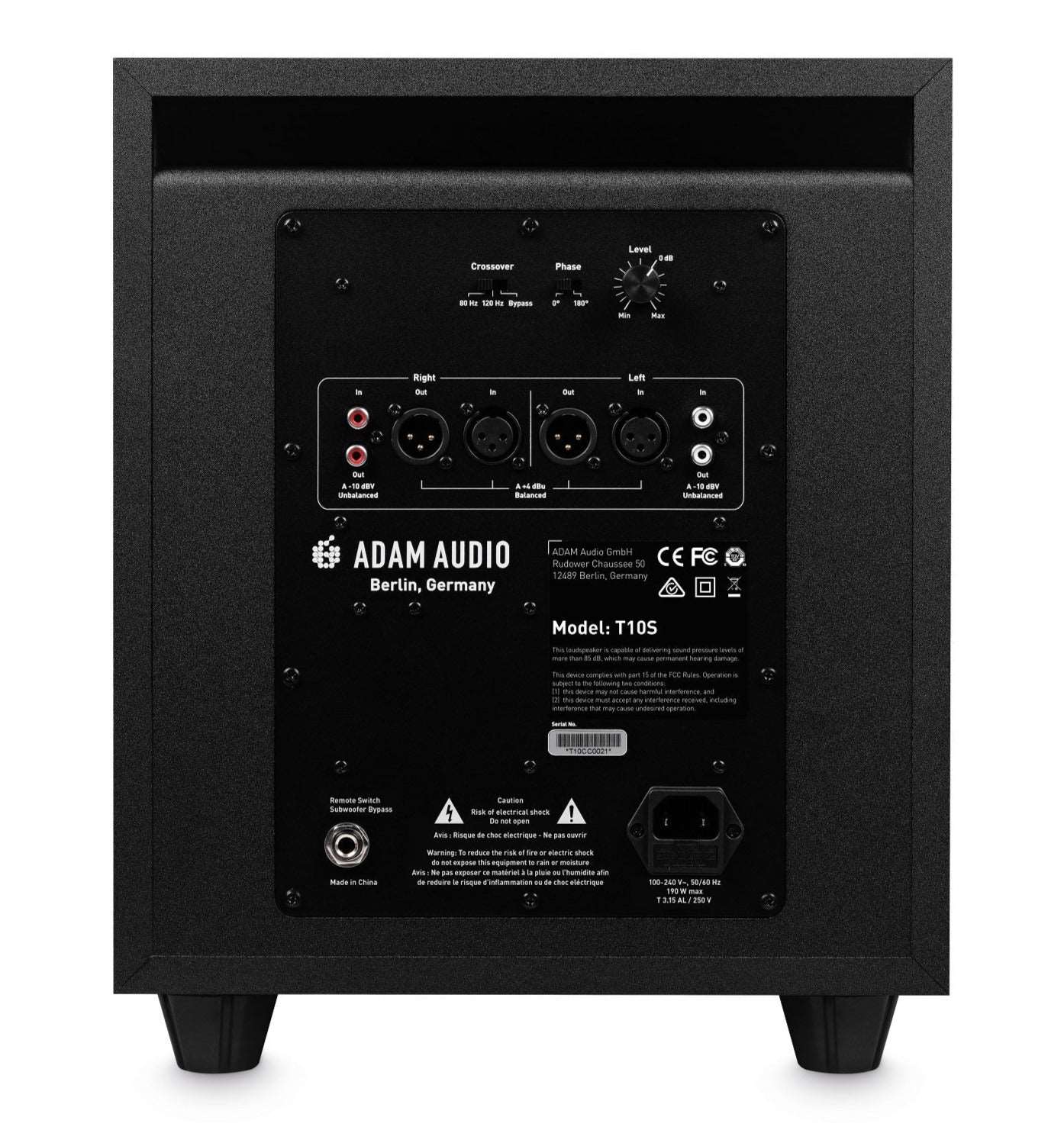 ADAM Audio T10S 10 Inch Powered Studio Subwoofer
