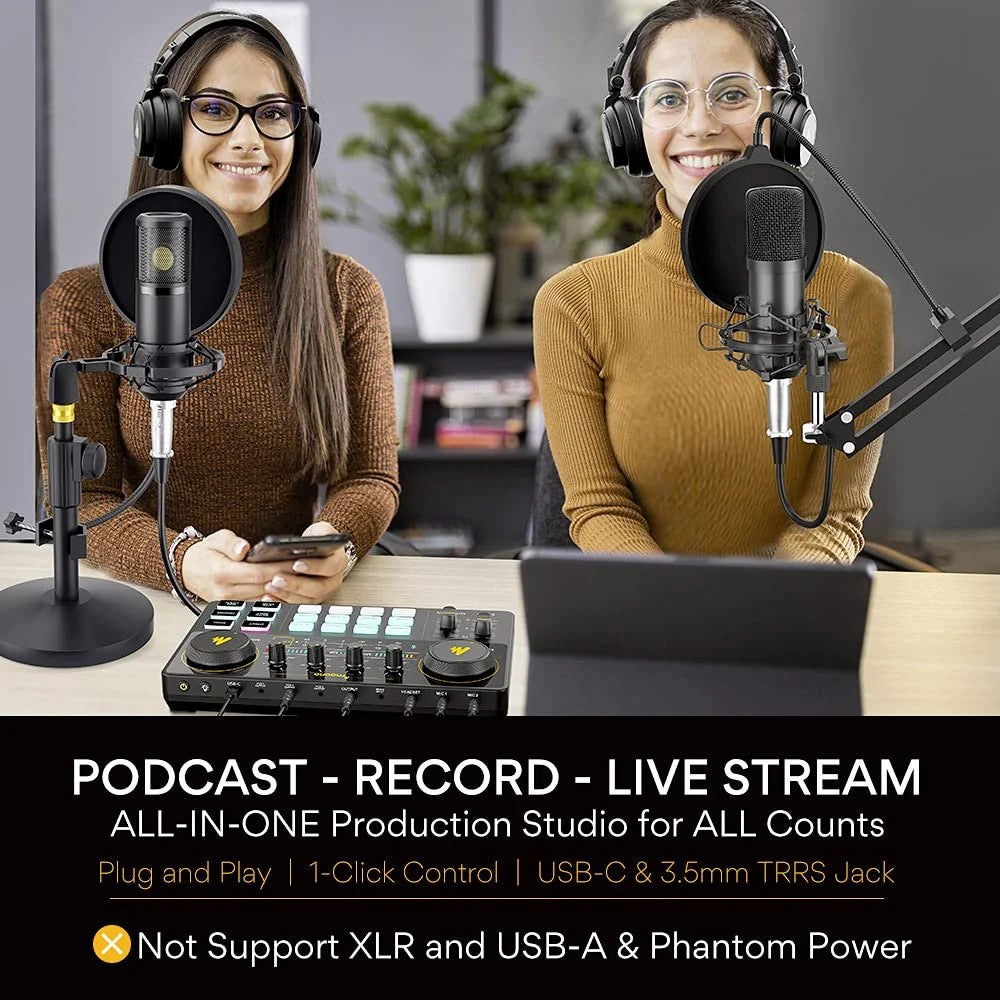 Maonocaster AU-AM200 Portable All-In-One Podcast Production Studio |  MAONO |  PODCAST MICRPHONE |  Zoso Music