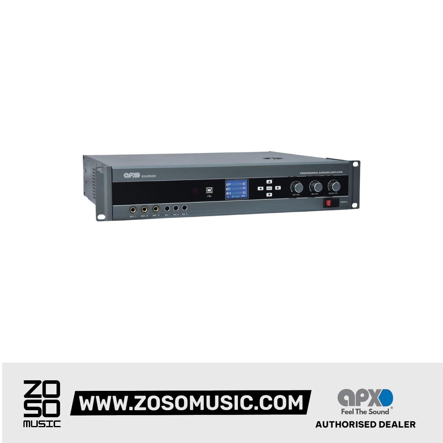 Apex KX-2500 DSP Karaoke Amplifier |  APEX |  POWER AMPLIFIER |  Zoso Music