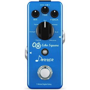 Donner 7-Mode Digital Delay Pedal Echo Square Multi-Effect Guitar Pedal | Zoso Music Sdn Bhd