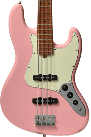Bacchus BJB-1-RSM/M-SHL-PNK Universe Series Roasted Maple Electric Bass, Shell Pink With Bag  | Zoso Music Sdn Bhd