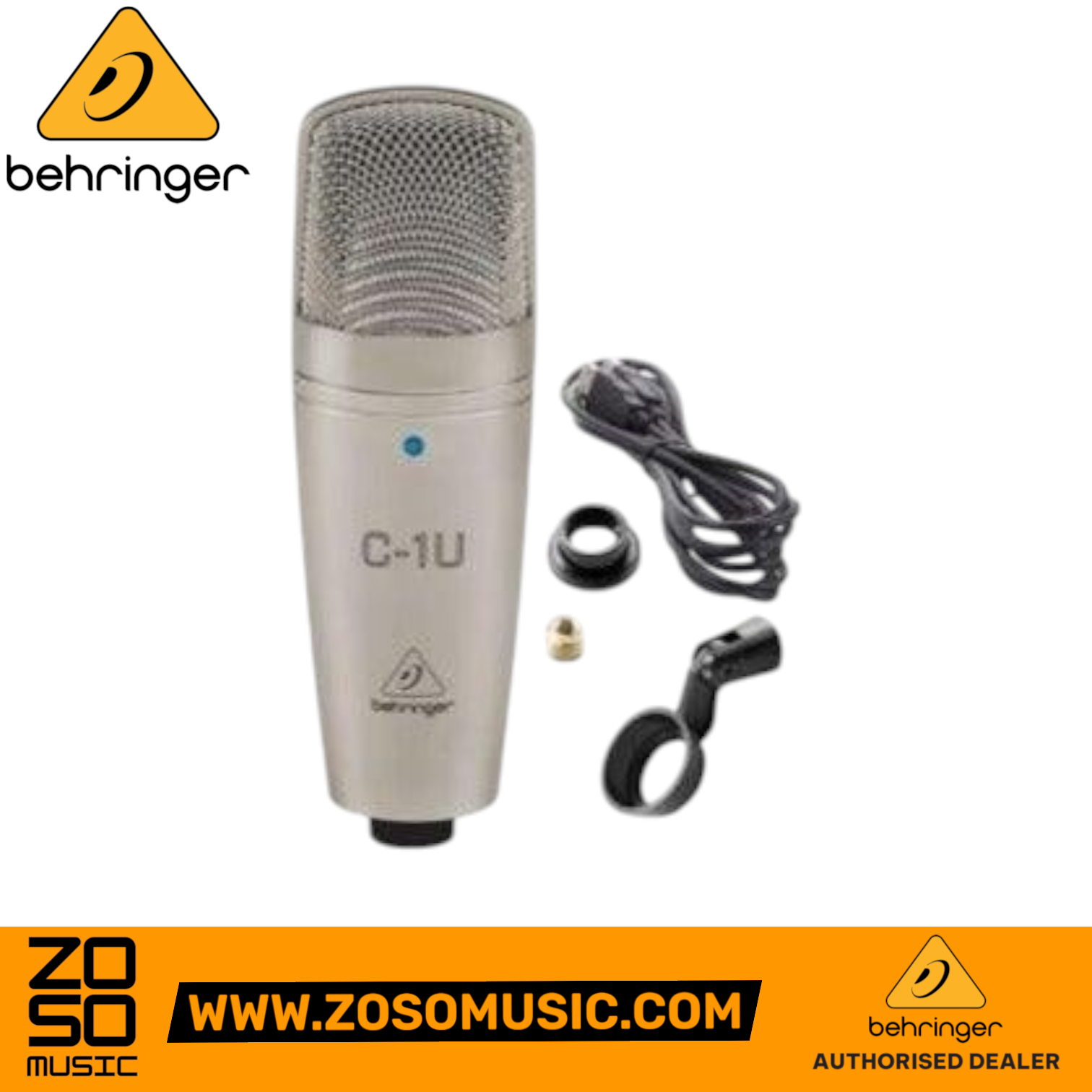 Behringer C-1U Studio Condenser USB Microphone (C1U) | BEHRINGER , Zoso Music