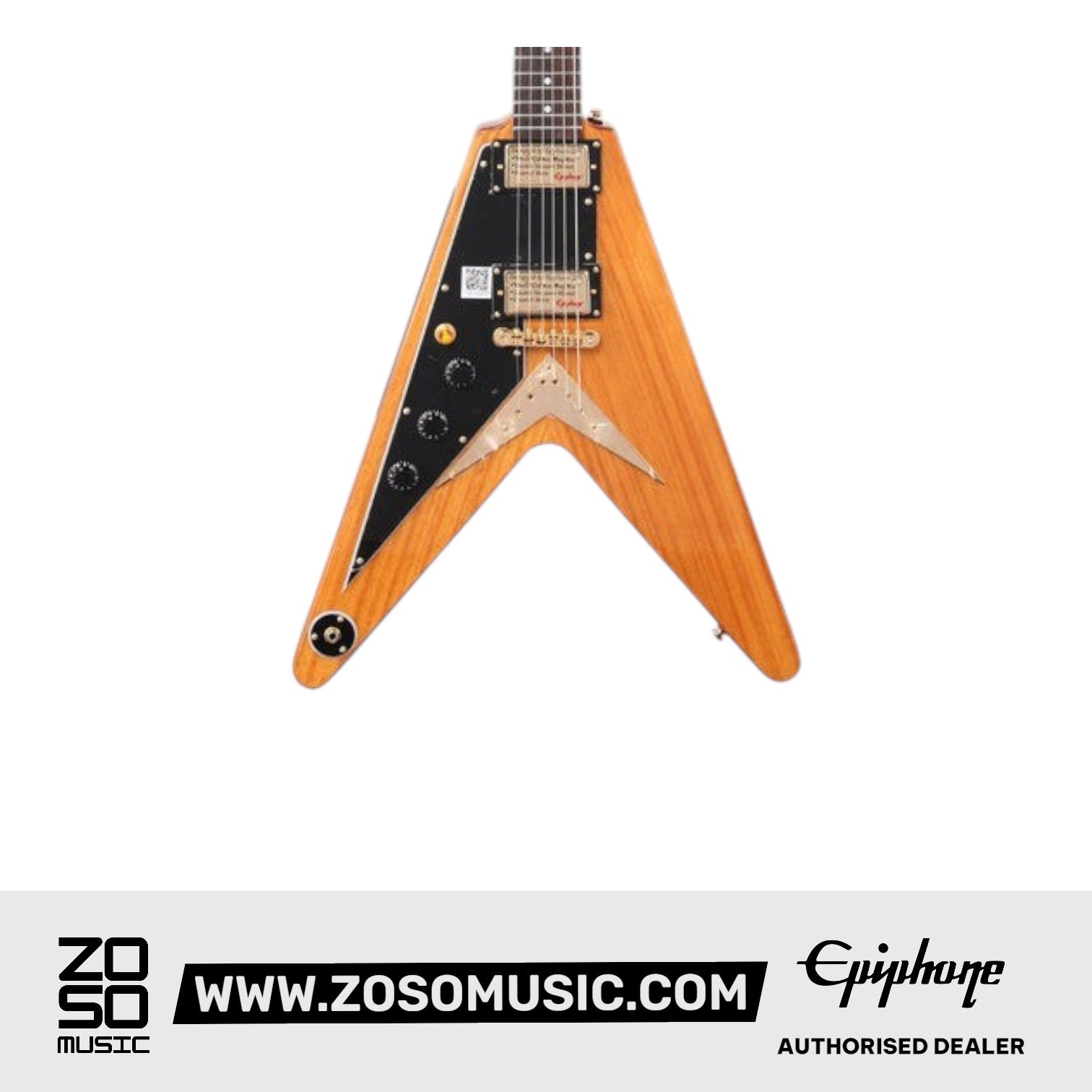 Epiphone IGCKFVWANAGH1L Korina Flying V (Incl. Hard Case; Left-handed) Aged Natural |  EPIPHONE |  ELECTRIC GUITAR |  Zoso Music