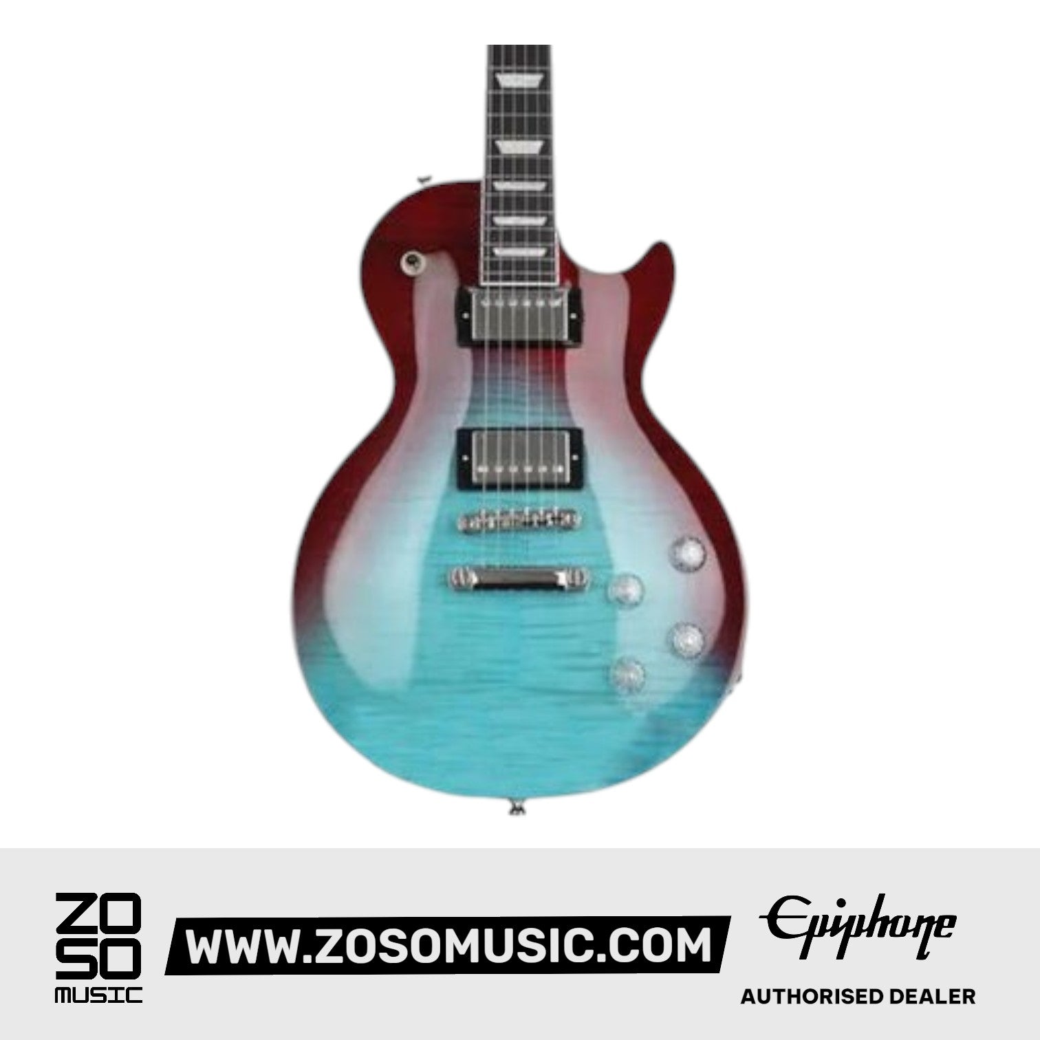 Epiphone EILMFBLFNH3 Les Paul Modern Figured Electric Guitar - Blueberry Fade |  EPIPHONE |  ELECTRIC GUITAR |  Zoso Music