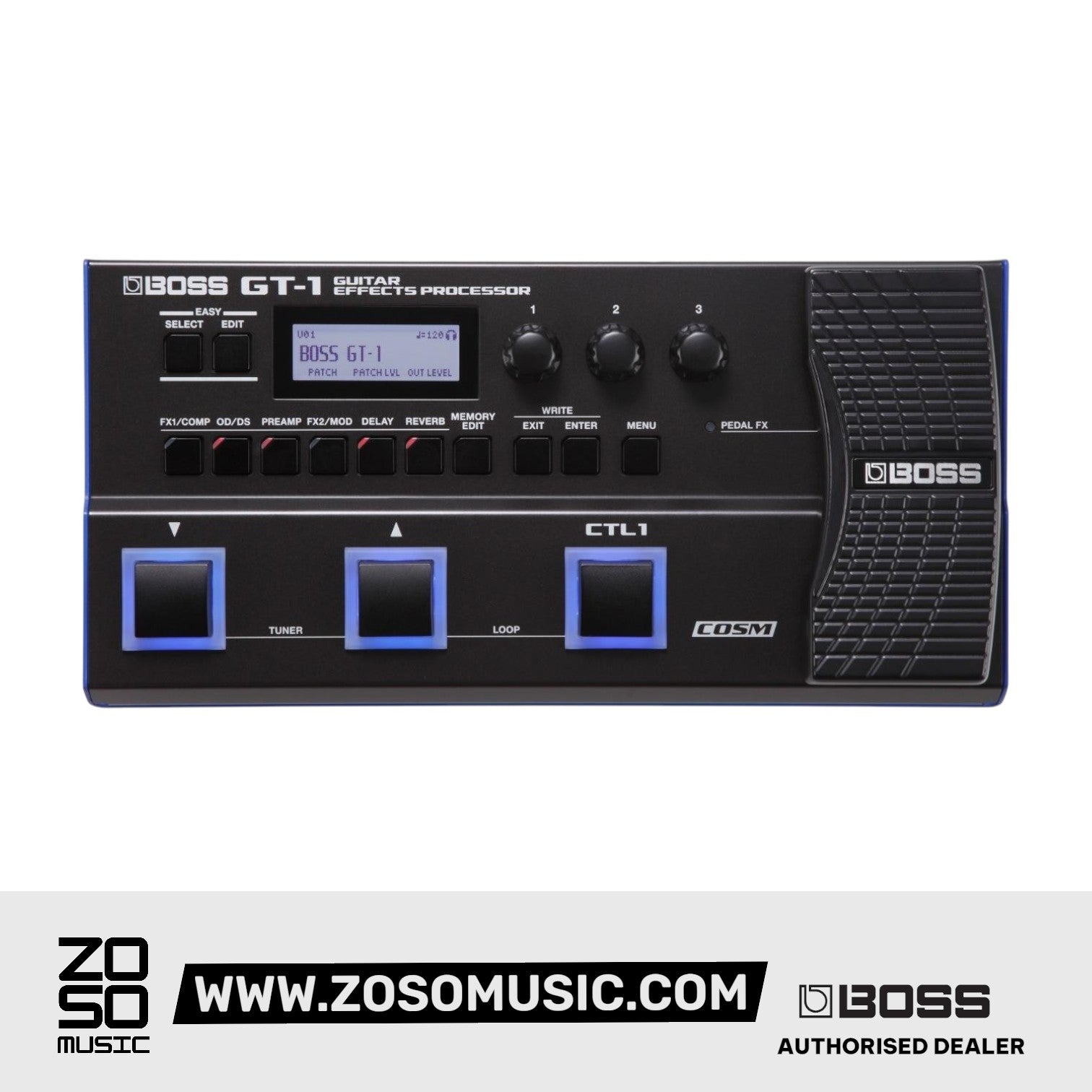 BOSS GT-1 GUITAR EFFECTS PROCESSOR (GT1) WITH FREE ADAPTOR | BOSS , Zoso Music