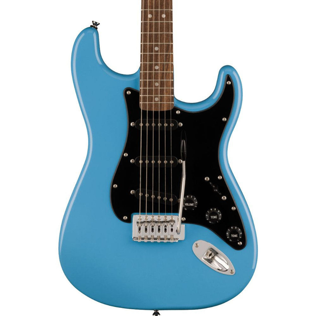 Squier Sonic Stratocaster Electric Guitar Bundle w/Black Pickguard, Laurel FB, California Blue