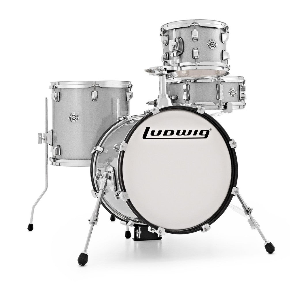 Ludwig LC179XX028DIR Breakbeats By Questlove 4-Piece Drum Kit w/ Bag, White Sparkle