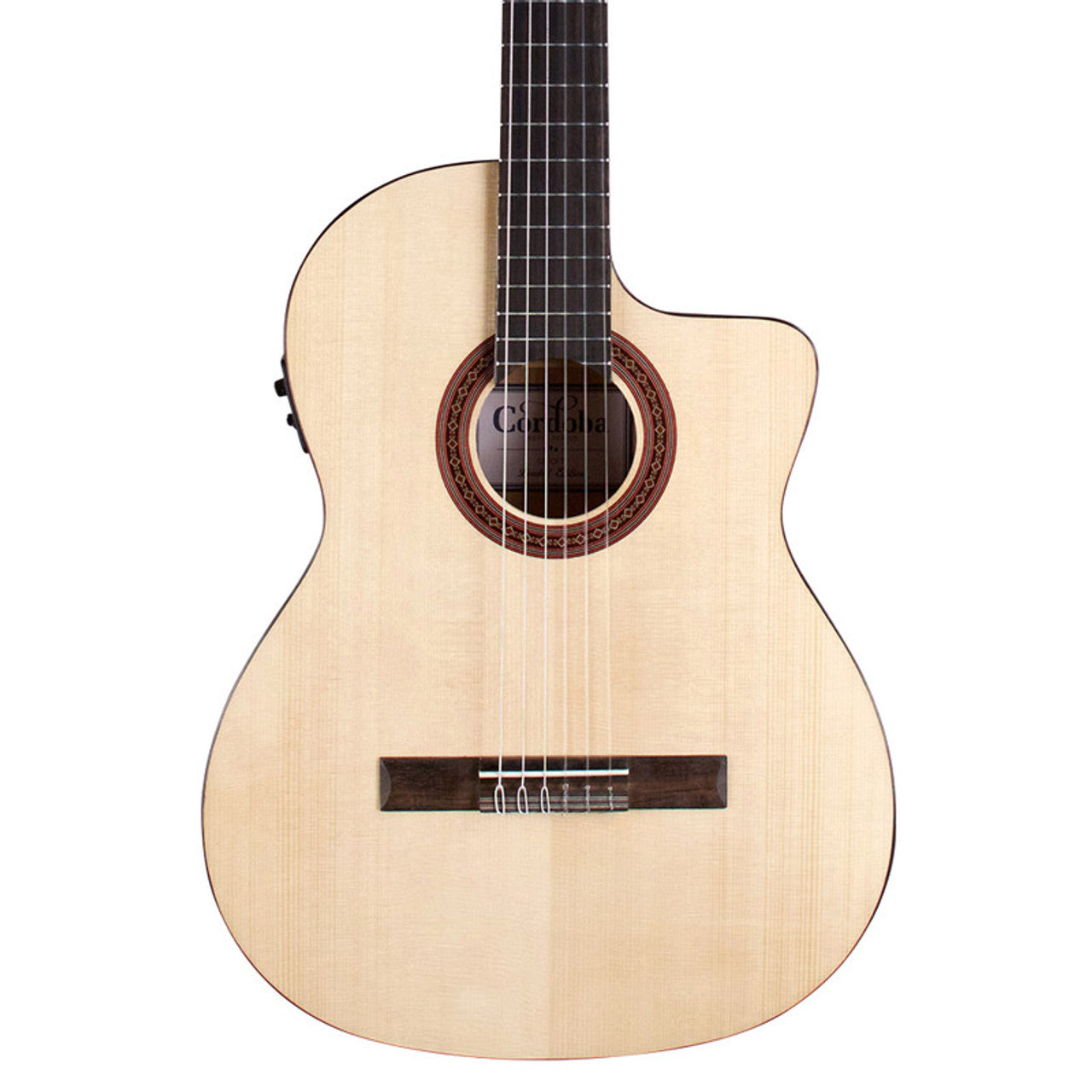 Cordoba C5-CET Limited - Solid Spruce Top, Maple Back & Sides with Pickup with Classical Guitar Bag, Mid Range Thinline Electric-Classical Guitar