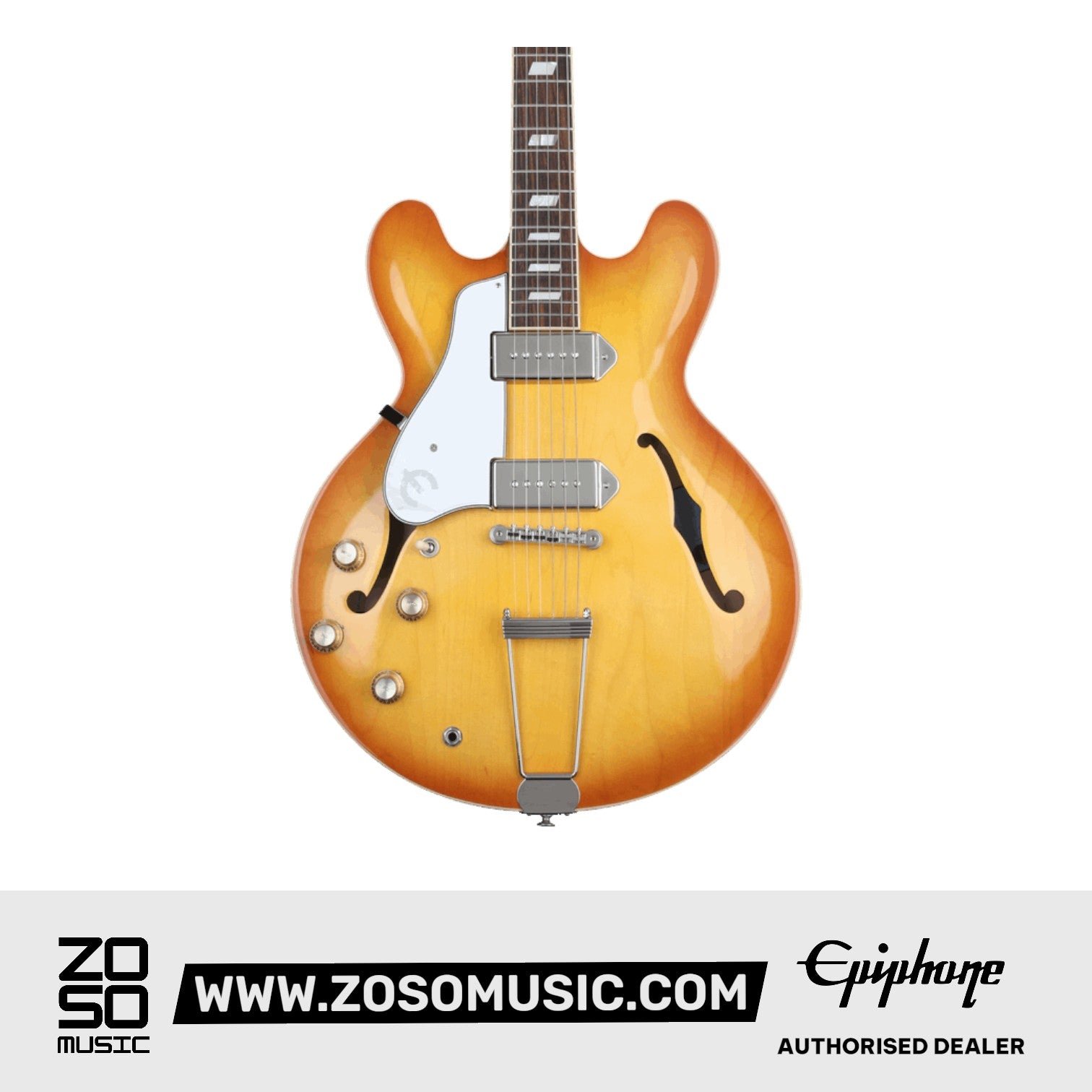 Epiphone ESECA00LRTNH1 USA Casino Archtop Hollowbody Electric Guitar (Left-handed) Royal Tan