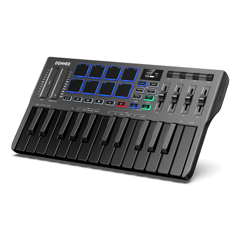Donner DMK-25 PRO MIDI Keyboard Controller |  DONNER |  SYNTHESIZER |  Zoso Music