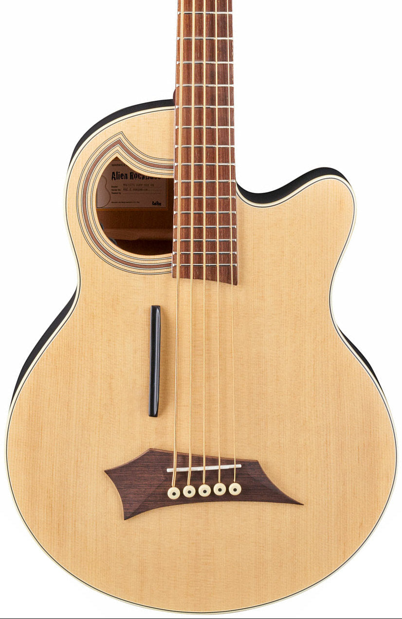 Warwick RockBass Alien Standard 5-String Bass Guitar, Natural Transparent Satin | Zoso Music Sdn Bhd