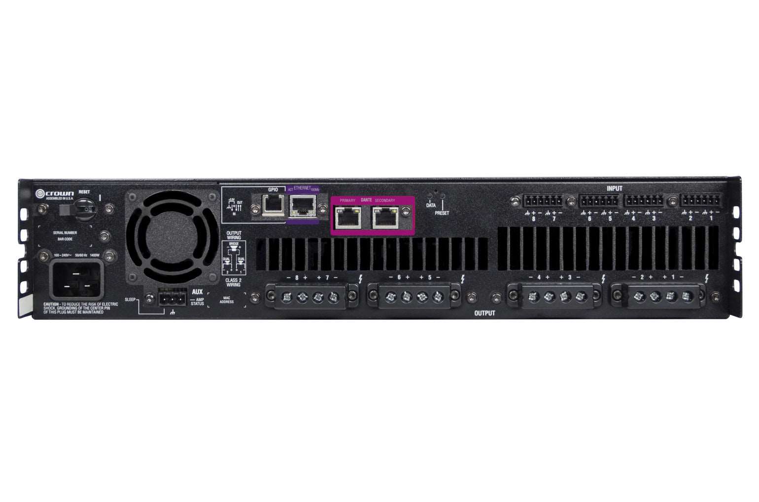 Crown DCi 4|600 Four-Channel, 600W @ 4Ω Analog Power Amplifier, 70V/100V ( DCi-4|600 / DCi4|600 )