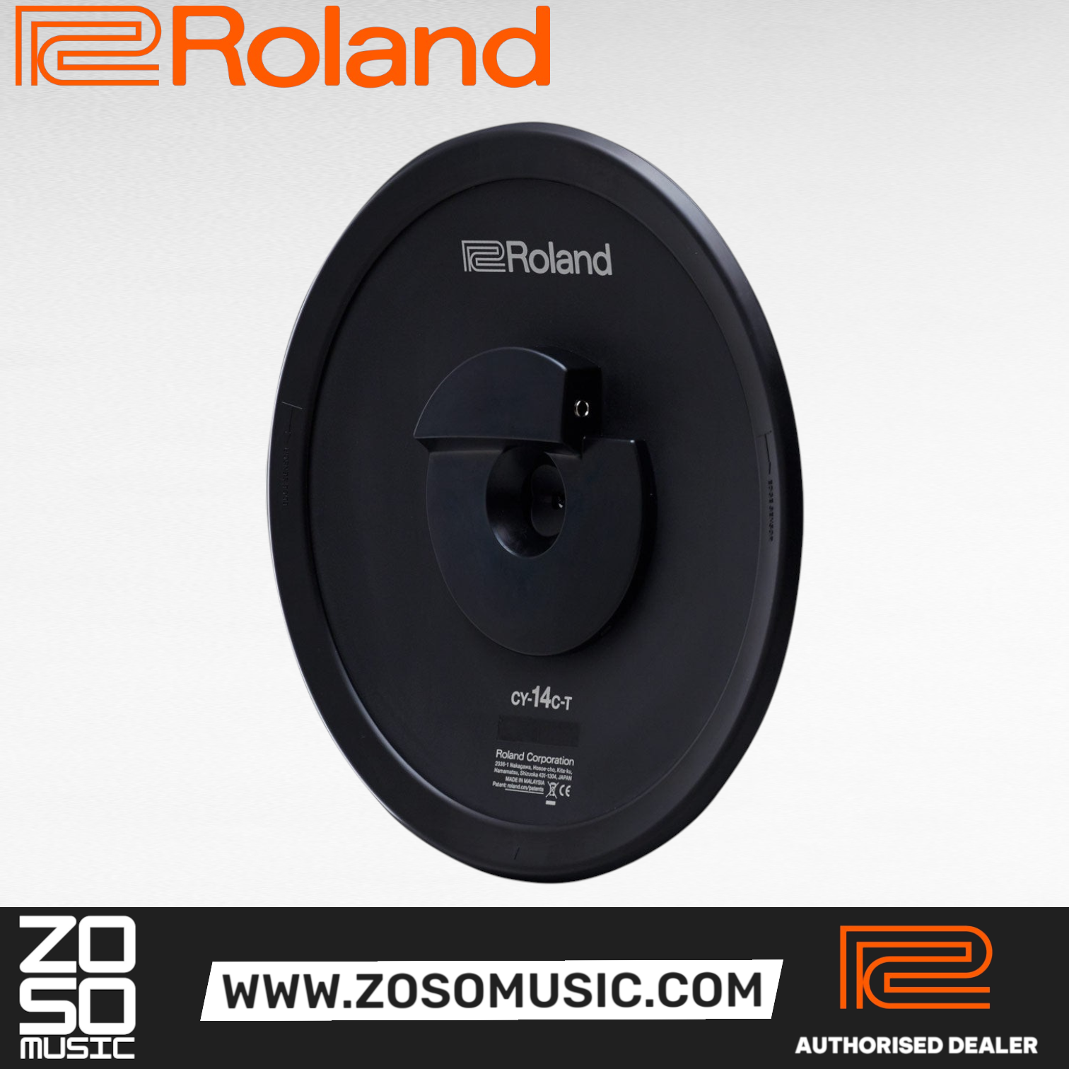 Roland V-Cymbal CY-14C-T Electronic Thin Crash Cymbal Controller |  ROLAND |  DRUM-HARDWARE |  Zoso Music