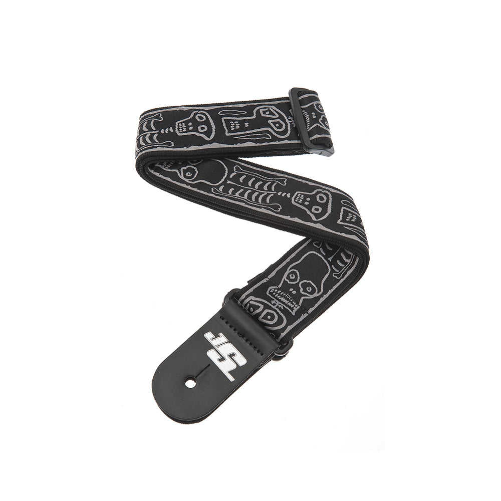 D’addario 50JS01 Joe Satriani Signature Woven Guitar Strap, Skull N Bones |  PLANET WAVES |  STRAP |  Zoso Music