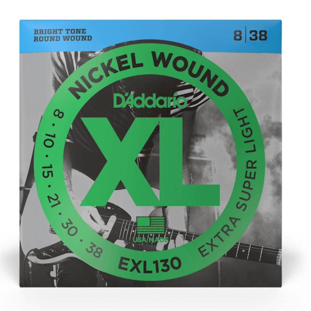 D’addario Exl130 Xl Nickel Wound Electric Guitar Strings, Extra Super Light, 8-38 Gauge | Zoso Music Sdn Bhd