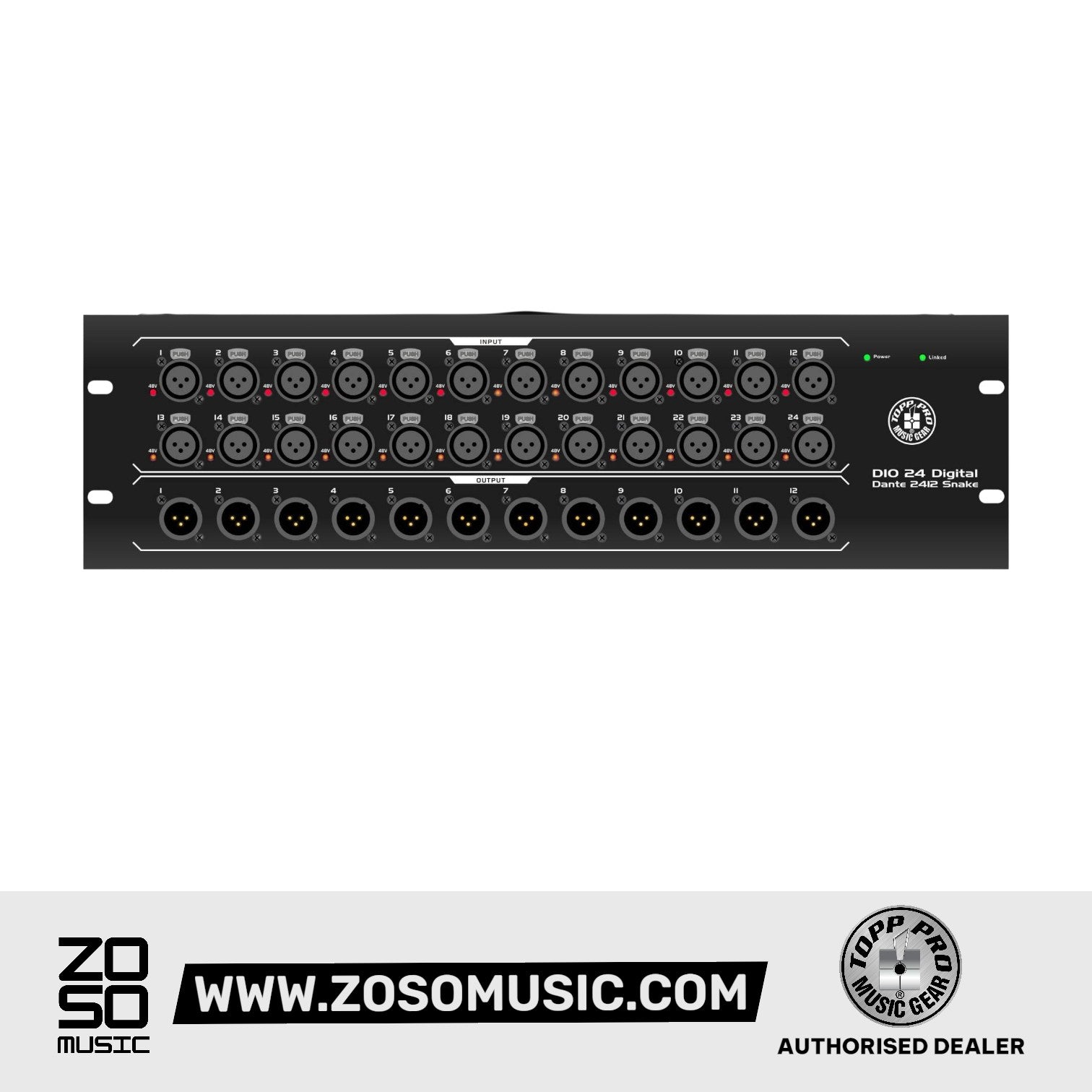 Topp Pro Dante Digital Snake 24 In, 12 Out |  TOPP PRO |  MIXER-DIGITAL |  Zoso Music