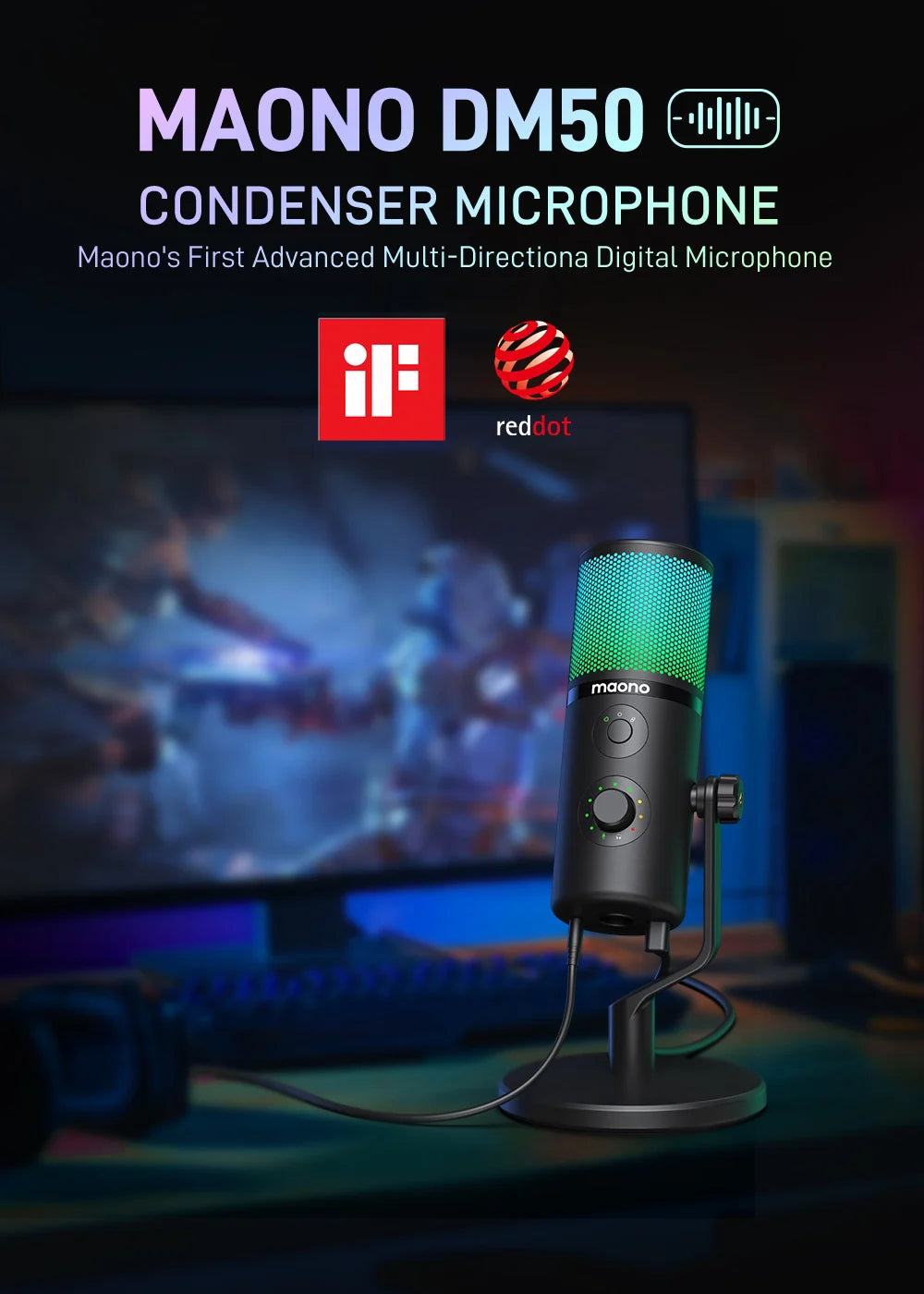 Maono DM50 USB Condenser Microphone For Game Streaming |  MAONO |  MICROPHONE |  Zoso Music