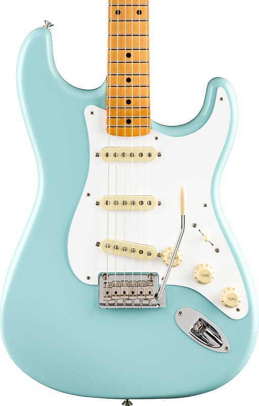 Fender Vintera 50s Stratocaster Modified Electric Guitar, Maple FB, Daphne Blue