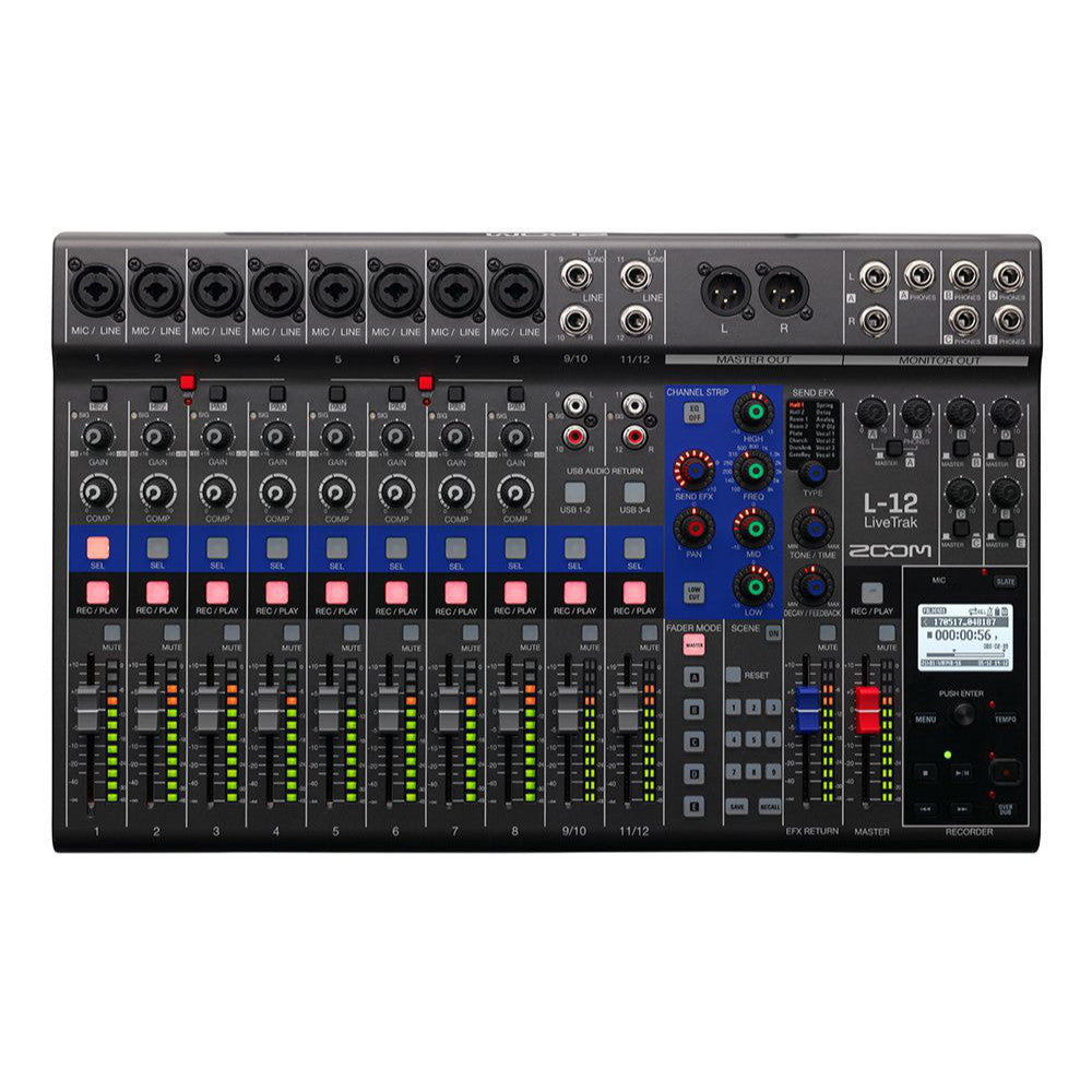 Zoom LiveTrak L-12  Close Up Zoso Music 