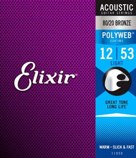 ELIXIR 11050 POLYWEB 80-20 BRONZE ACOUSTIC GUITAR STRINGS 12-53 | ELIXIR , Zoso Music