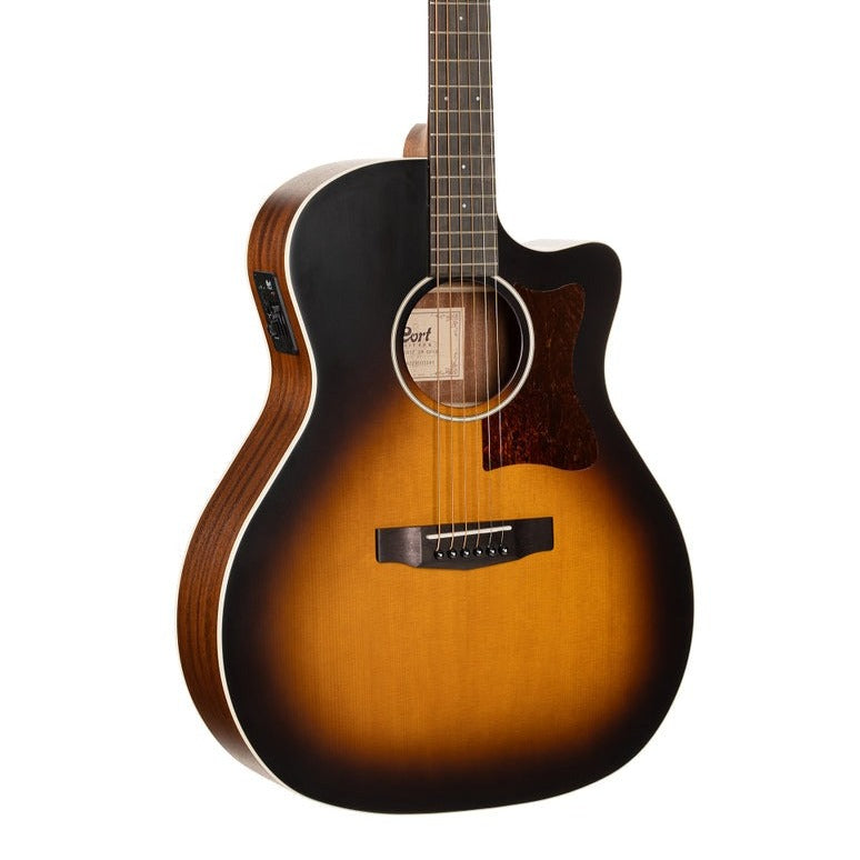 Cort GA-1E Grand Regal Acoustic Guitar - Open Pore Sunburst | Zoso Music Sdn Bhd