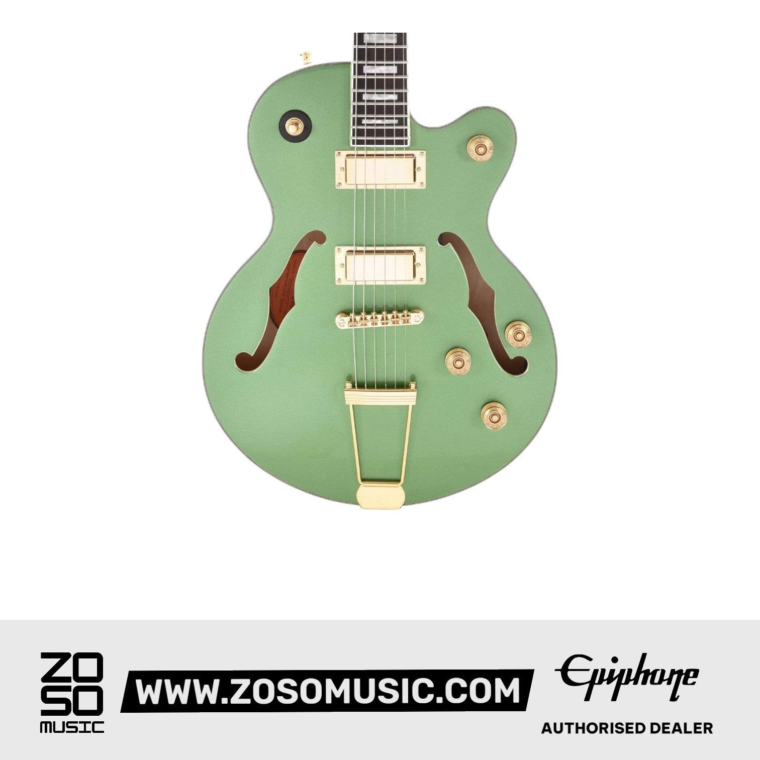 Epiphone ETUEEGMGH1 Uptown Kat ES Semi-hollowbody Electric Guitar - Emerald Green Metallic |  EPIPHONE |  ELECTRIC GUITAR |  Zoso Music