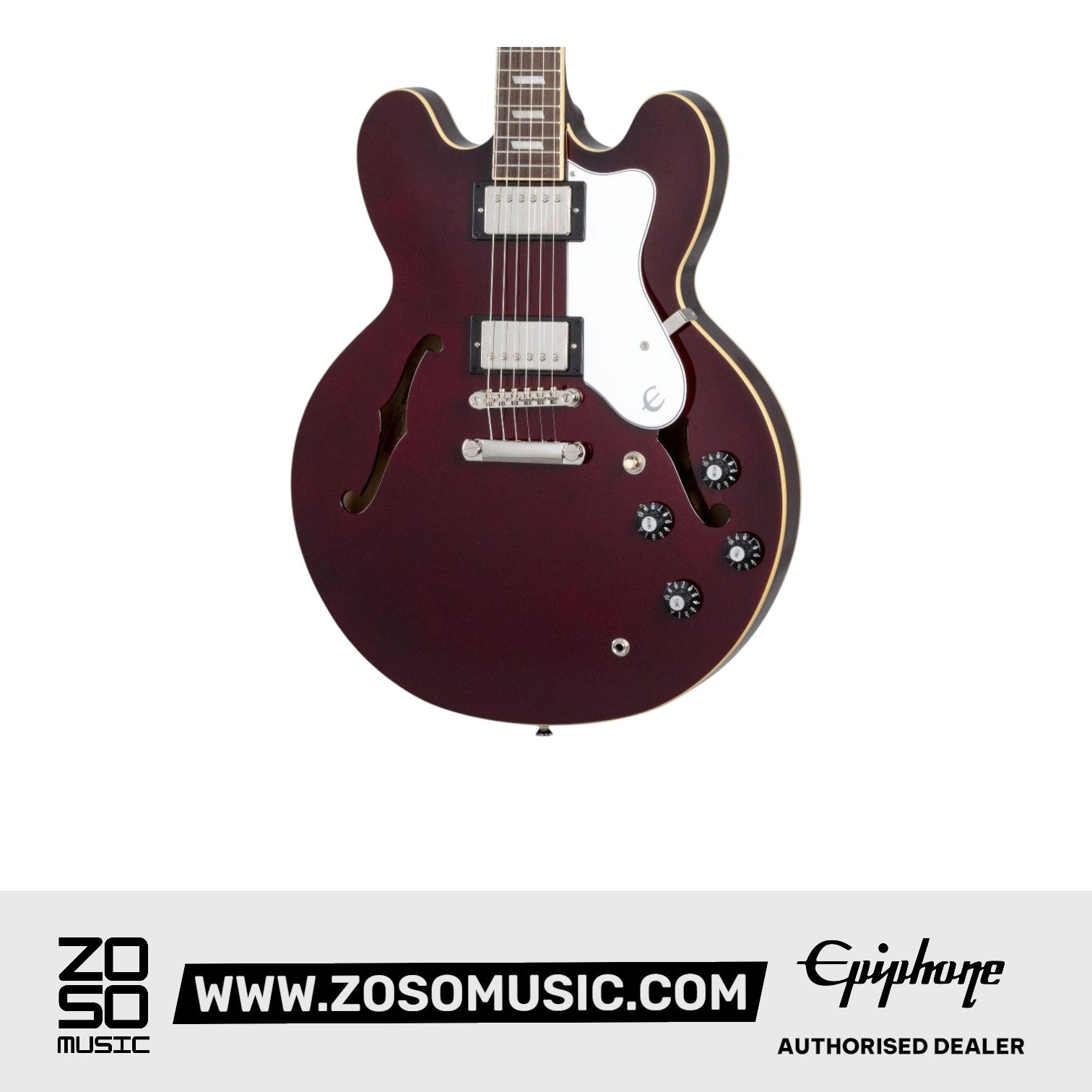 Epiphone EONGRDWRNH1 Noel Gallagher Riviera Semi Hollow Electric Guitar - Dark Red Wine |  EPIPHONE |  ELECTRIC GUITAR |  Zoso Music