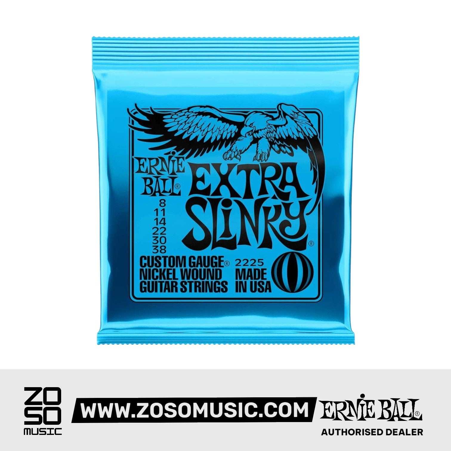 Ernie Ball Extra Slinky RPS Nickel Wound Electric Guitar Strings, 8-38 | Zoso Music Sdn Bhd