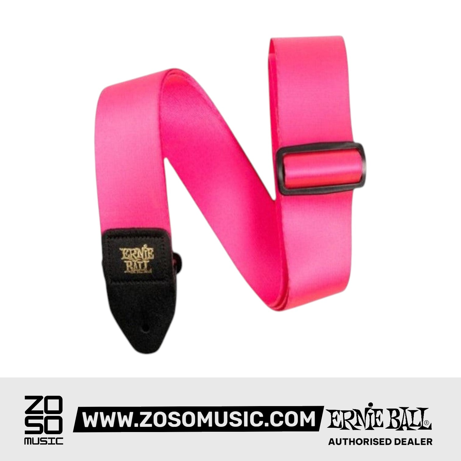 Ernie Ball Guitar Strap Premium, Neon Pink | Zoso Music Sdn Bhd