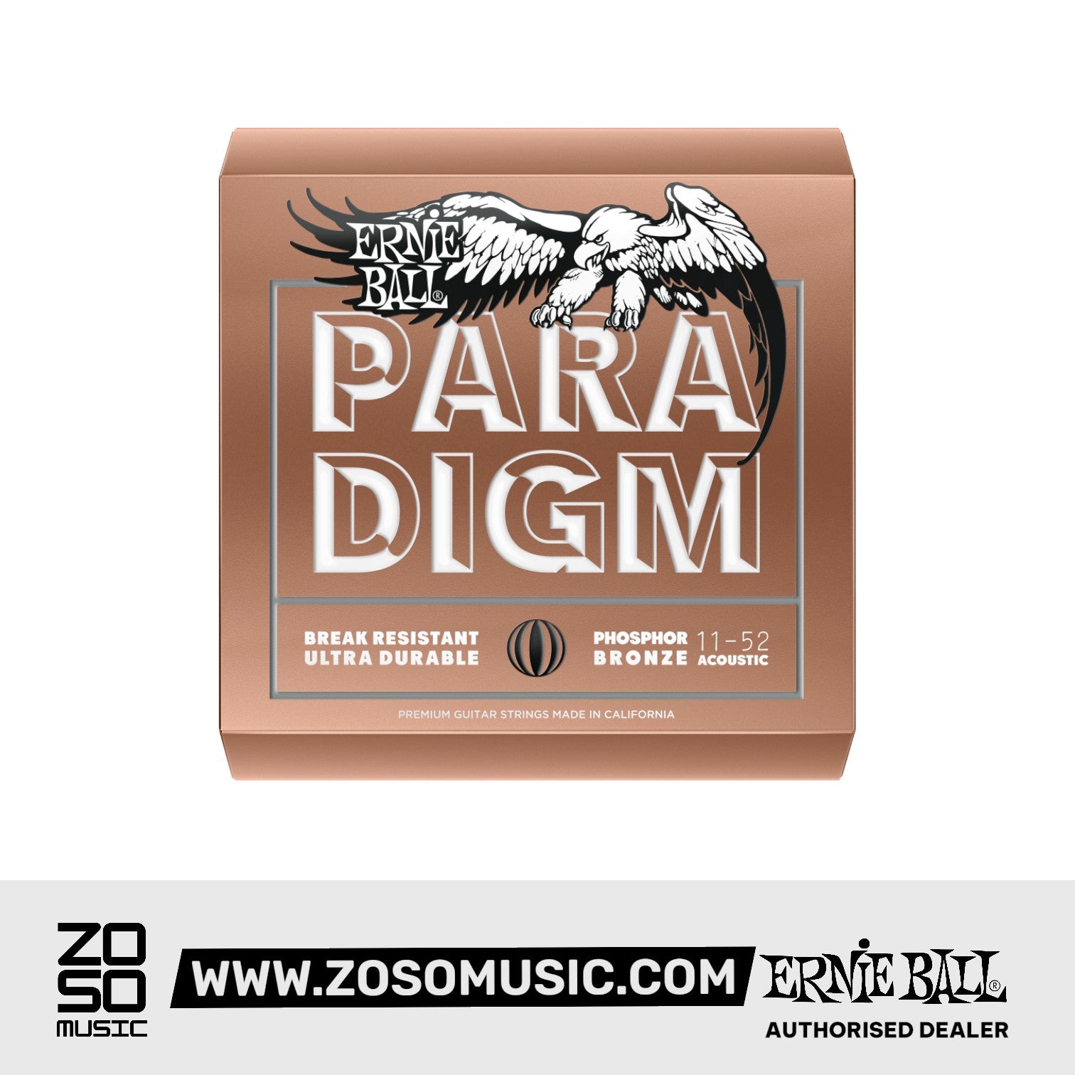 ERNIE BALL PARADIGM LIGHT PHOSPHOR BRONZE ACOUSTIC GUITAR STRINGS - 11-52 GAUGE | ERNIE BALL , Zoso Music