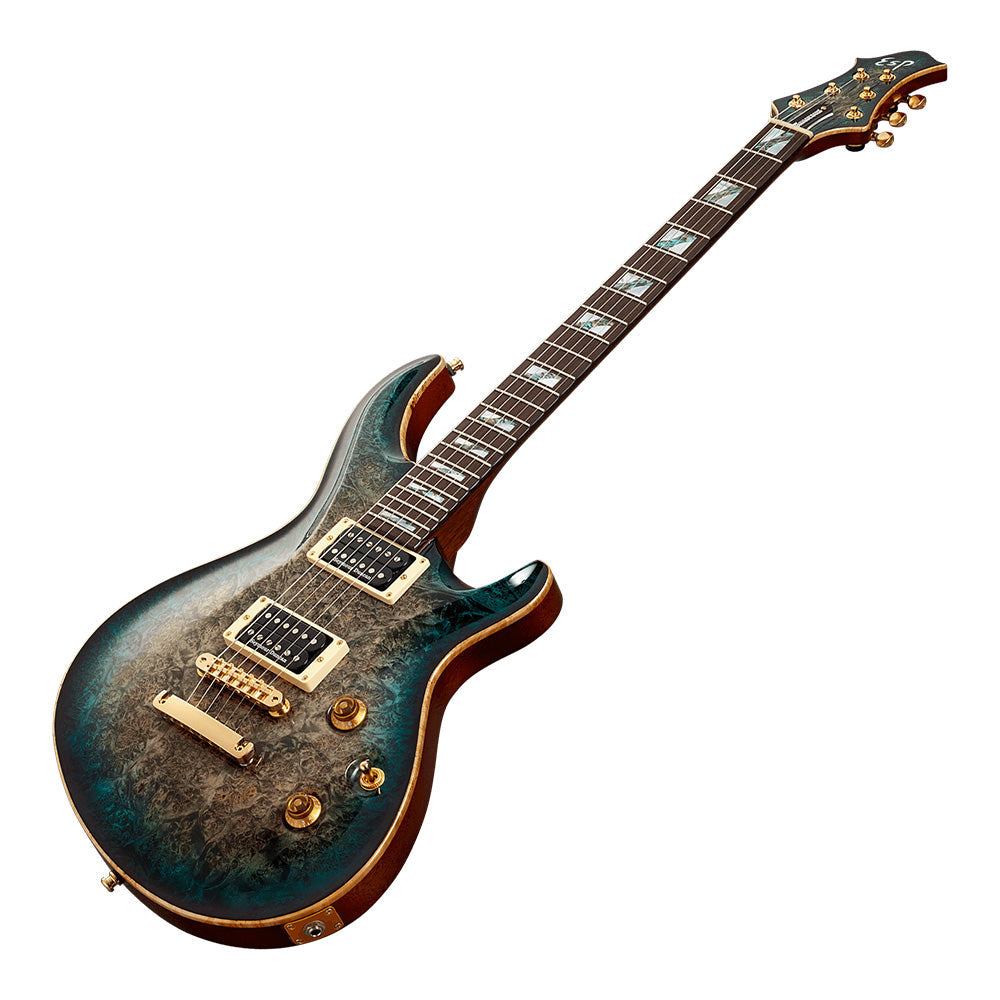 ESP Original MYSTIQUE NT-CTM/Burl Maple - Reptile Blue Burst [MIJ - Made in Japan] |  ESP |  BASS GUITAR |  Zoso Music