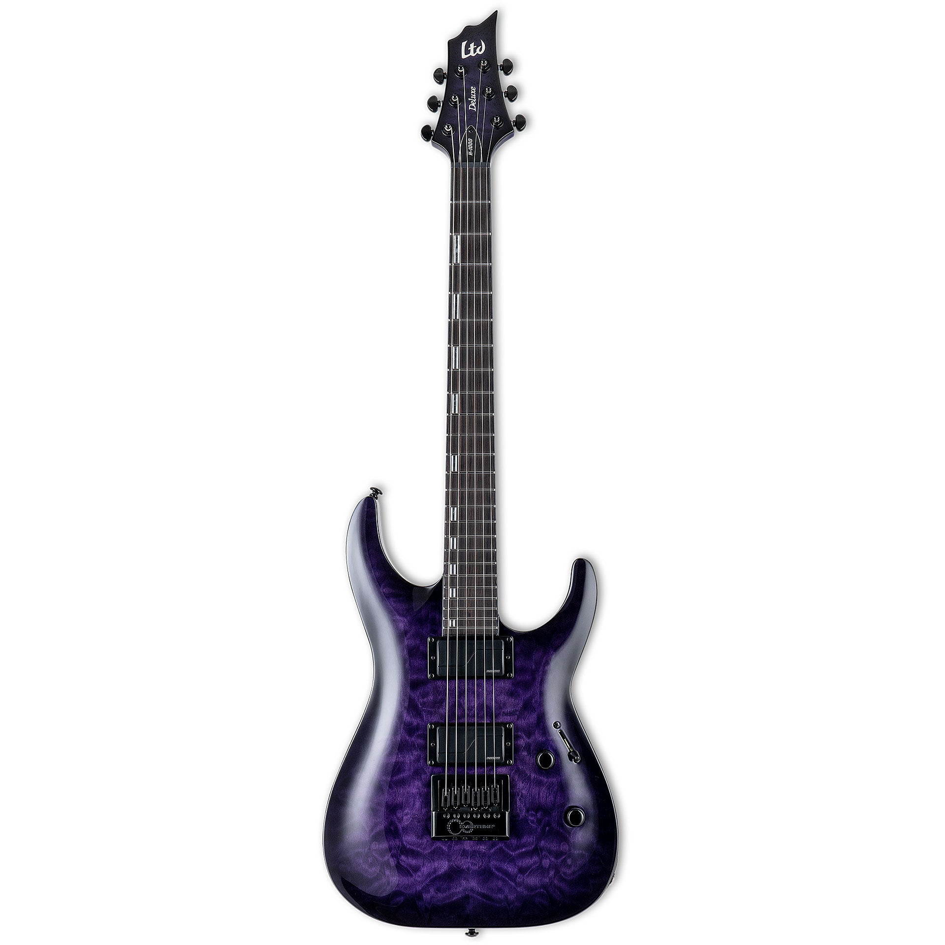 ESP LTD H-1000 EverTune Solidbody Electric Guitar - See-Thru Purple Sunburst Zoso Music