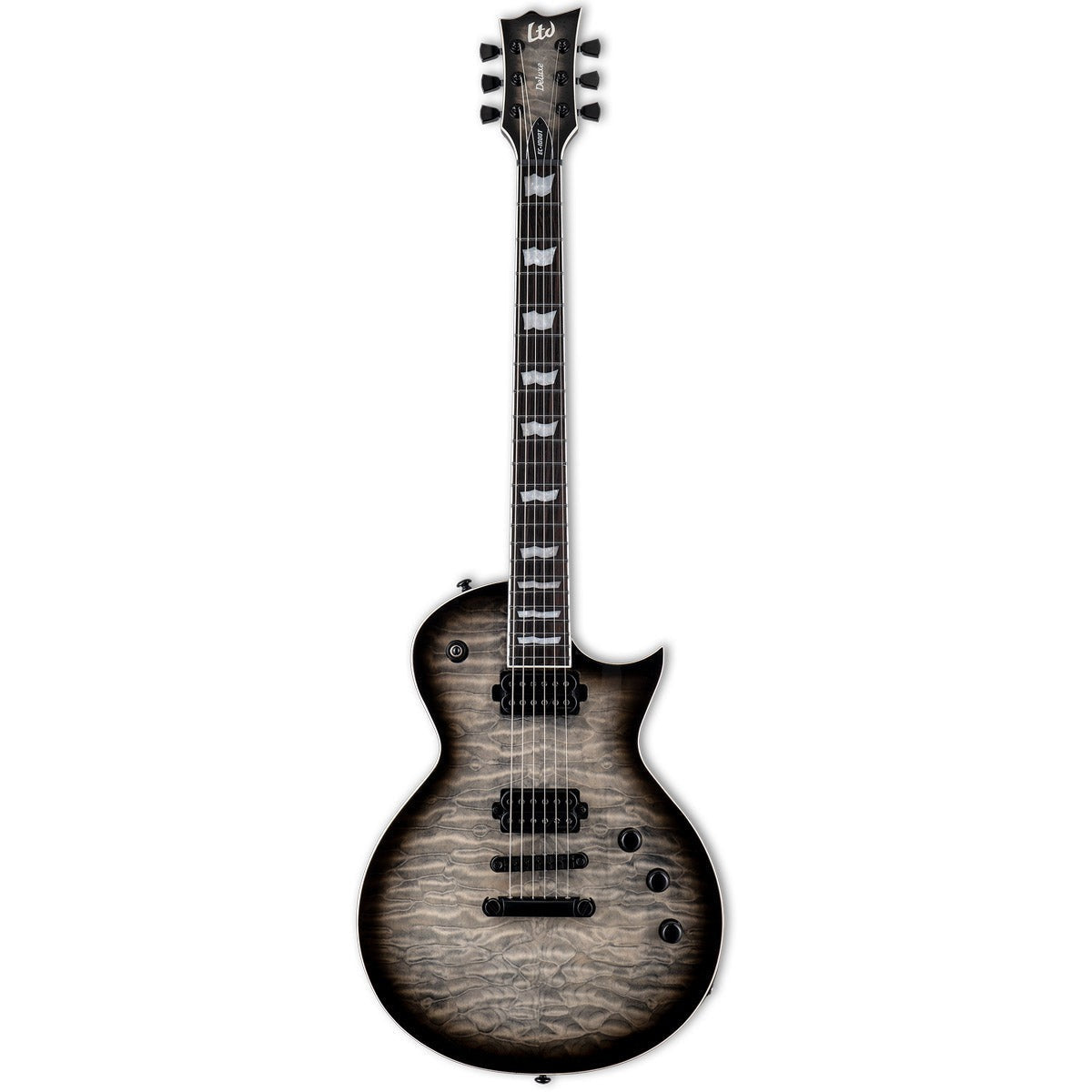 ESP LTD EC-1000T Quilted Maple Electric Guitar - Charcoal Burst |  LTD |  ELECTRIC GUITAR |  Zoso Music