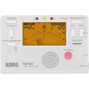 Korg TM-60 Tuner Metronome - White |  KORG |  METRONOME |  Zoso Music