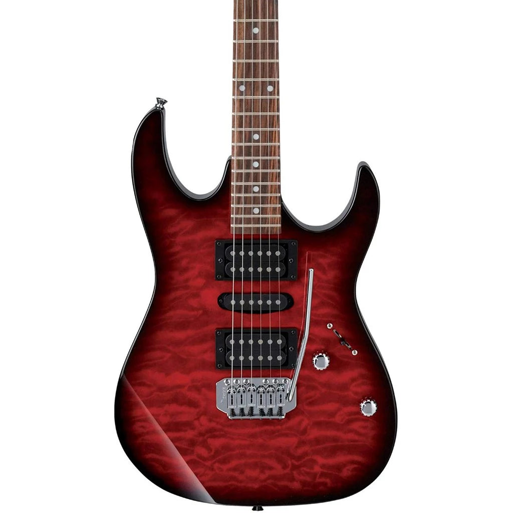 Ibanez Gio GRX70QA Humbucker Electric Guitar with HSH Pickup - Transparent Red Burst | Zoso Music Sdn Bhd