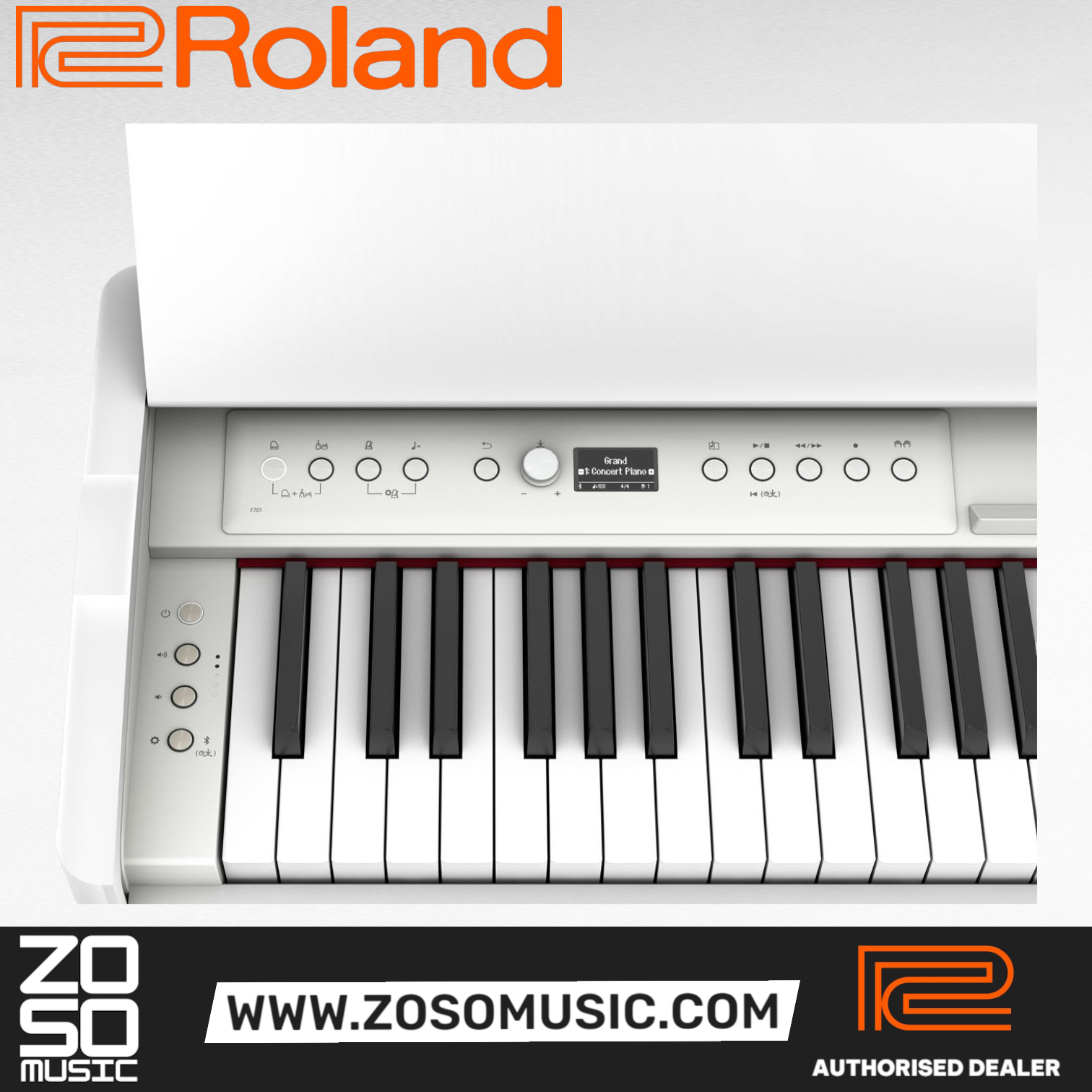 Roland F-701 88-key Digital Home Piano - White (F701 / F 701), ROLAND, DIGITAL PIANO, roland-digital-piano-f701wh, ZOSO MUSIC SDN BHD