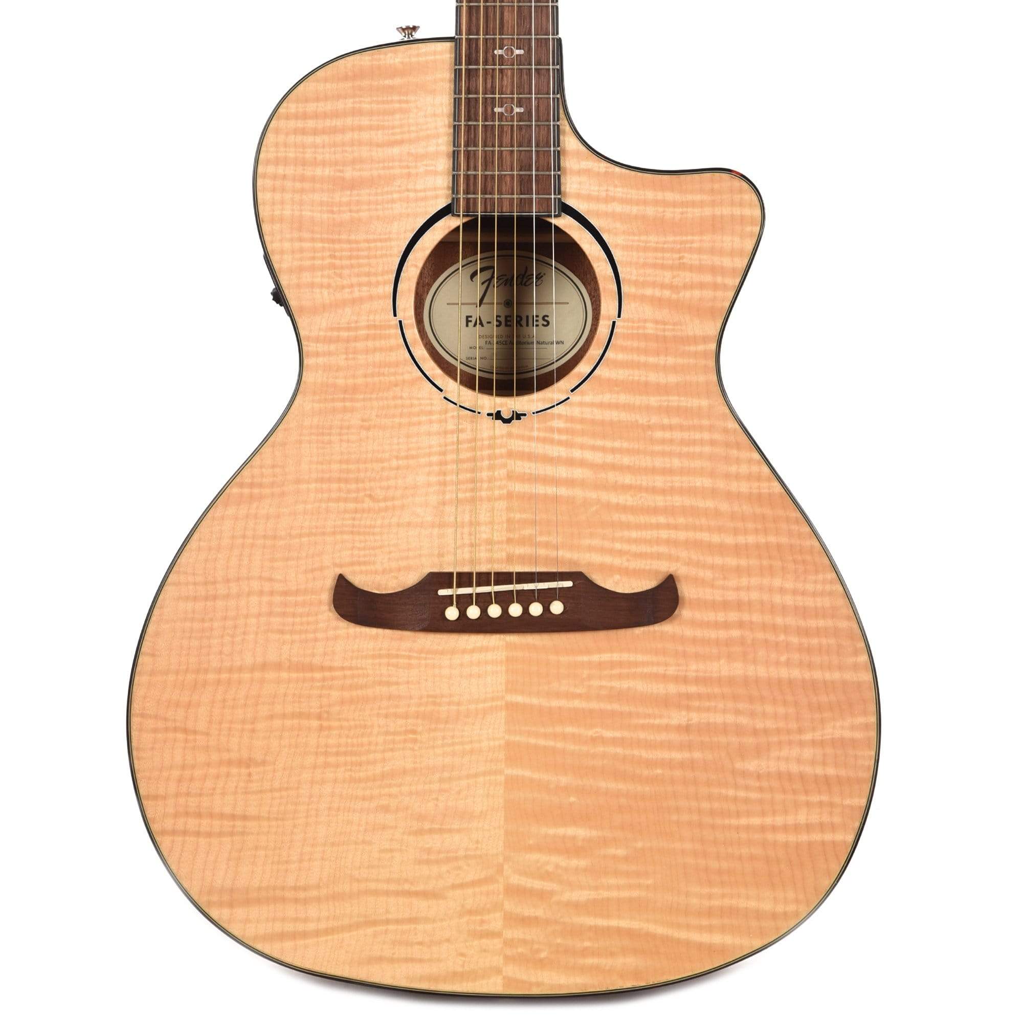 Fender FA-345CE Auditorium Acoustic Guitar w/Cutaway & Electronics, Laurel FB, Natural