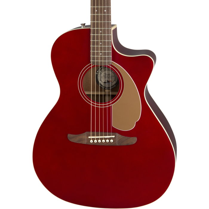Fender Newporter Player Medium-Sized Acoustic Guitar, Candy Apple Red