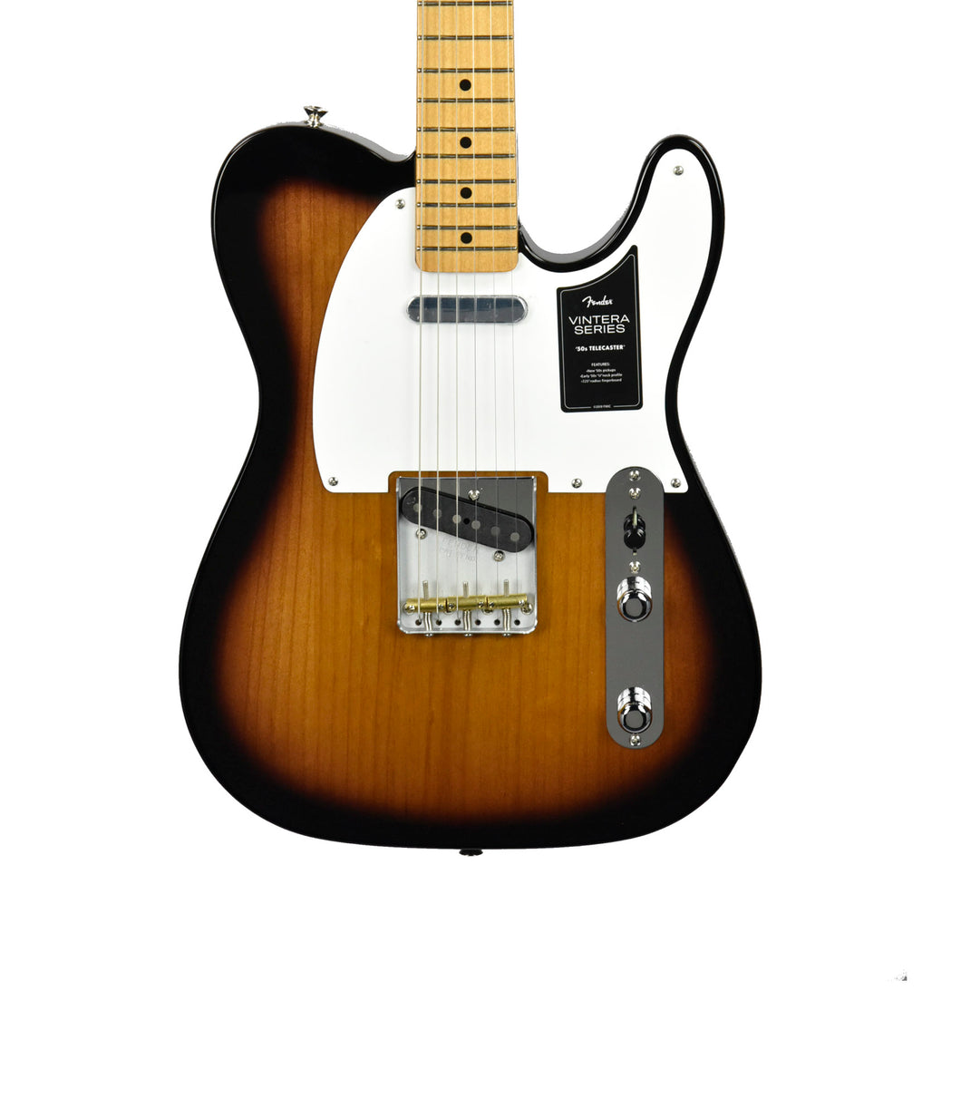 Fender Vintera 50s Telecaster Electric Guitar, Maple FB, 2-Tone Sunburst