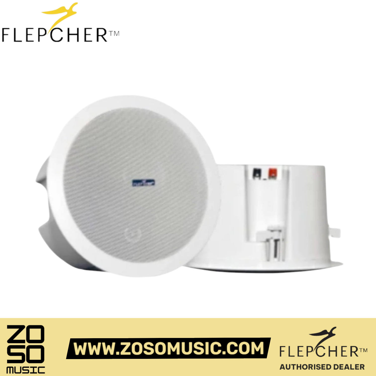 Flepcher CX530 5"+1" 30W Coaxial Ceiling Speaker c/w Enclosure | Zoso Music Sdn Bhd