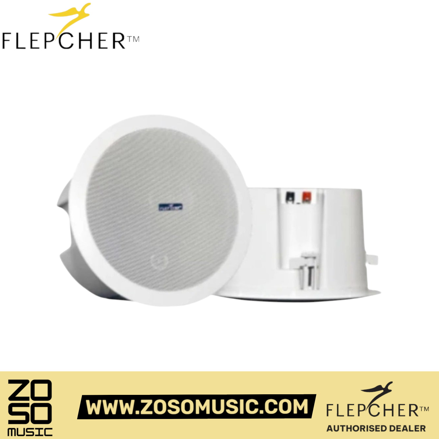 Flepcher CX840 8"+1" 40W Coaxial Ceiling Speaker c/w Enclosure | Zoso Music Sdn Bhd