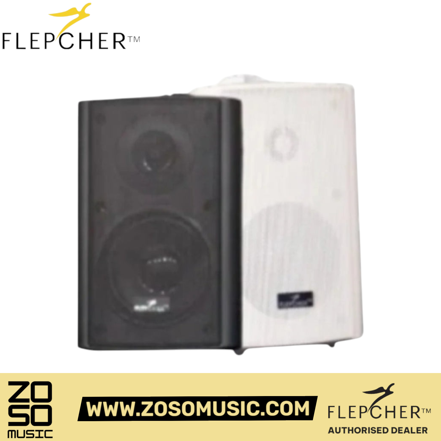 Flepcher FS315 15W Fashion Speaker White / Black | Zoso Music Sdn Bhd