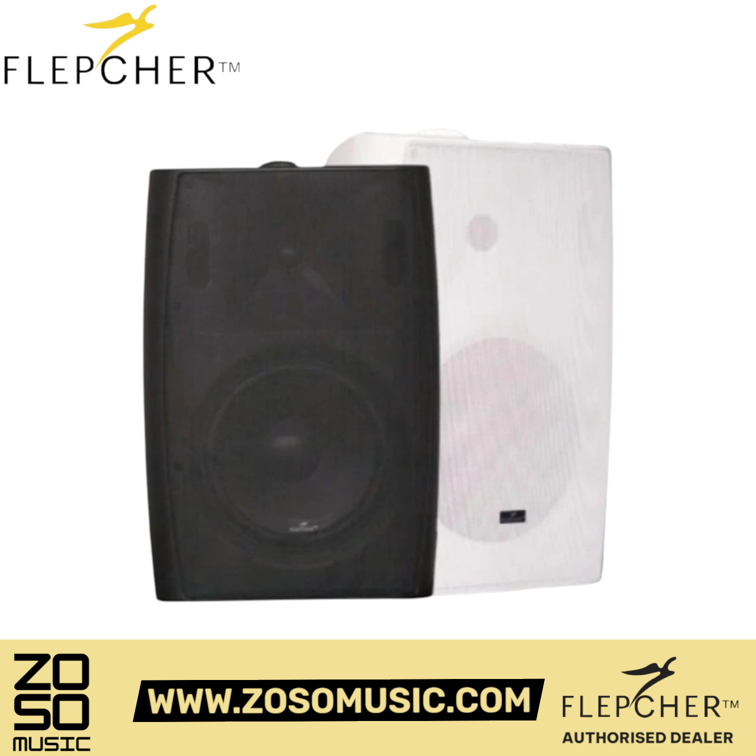 Flepcher FS860 60W Fashion Speaker White / Black | Zoso Music Sdn Bhd